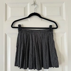 Brandy Melville Black Floral School Girl Skirt